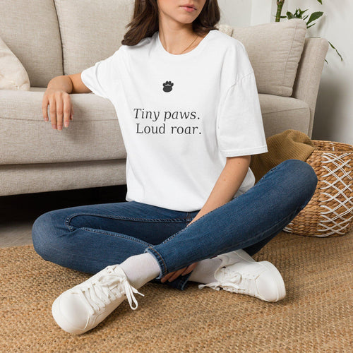 Tiny paws, Loud roar T-Shirt | Cat Paw Graphic Tee